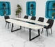 Стіл для переговорів Mister Loft Асканія Glass Line 260*160 на 10-12 осіб Скандинавське Біле Дерево - Чорний (57771346) - изображение 2