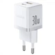 Зарядное Устройство Baseus Palm Fast Charger 30W (Type-C+USB) white - изображение 1