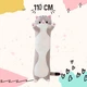 Гигантская мягкая плюшевая игрушка Длинный Кот Батон котейка-подушка 110 см. Цвет: серый - изображение 1