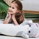 Гигантская мягкая плюшевая игрушка Длинный Кот Батон котейка-подушка 110 см. Цвет: серый - изображение 8