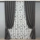 Комплект штор VR-Textil Лен Мешковина 100х270 2шт и Тюль 300х270 1140ш-1791т Графитовый с белым 71-064/1 - изображение 1
