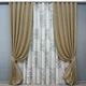 Комплект штор VR-Textil Лен Мешковина 100х270 2шт и Тюль 300х270 673ш-1790т Капучино с белым 71-063/1 - изображение 1
