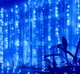 Гирлянда Штора/Водопад 3м*1,5м 240 Led цвет синий 8 режимов переходник прозрачный шнур - изображение 1