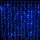 Гирлянда Штора/Водопад 3м*1,5м 240 Led цвет синий 8 режимов переходник прозрачный шнур - изображение 2