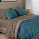 Покрывало стеганное двухстороннее COSAS TAUPE STONE 110x140 см Бежево-голубой - зображення 7