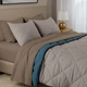 Покрывало стеганное двухстороннее COSAS TAUPE STONE CS10 160x220 см Бежево-голубой - зображення 3