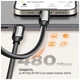 Дата кабель USB-C to USB-C 2.0m (PVC+Aluminum Alloy) (PD Fast Charging 240W) 5А black ColorWay (CW-C - зображення 8