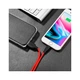 Дата кабель USB 2.0 AM to Lightning 1.0m 2A silicone X21 black+red HOCO (6957531071372) - зображення 4