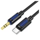 Кабель для аудіо Borofone Type-C - 3.5mm male силіконовий 1 м Чорний (BL20) - зображення 1
