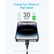 Дата кабель USB-C to Lightning 1.8m nylon 322 black Anker (A81B6G11) - изображение 2