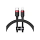 Дата кабель USB-C to Lightning 1.0m Cafule PD 20W red+black Baseus (CATLKLF-91) - изображение 1