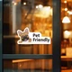 Стикер виниловая наклейка Pet Friendly с собакой Французский бульдог - изображение 1