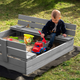 Дерев’яна пісочниця Springos просочена з кришкою, лавками, брезентом та підстилкою 120 x 120 см (5908455302340) - зображення 13