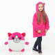 Детский плед-толстовка Huggle Hoodie «Сладкая мечта» (розовый) — мягкий флисовый худи с капюшоном и рукавами универсальный размер до 140 см ростом - изображение 2