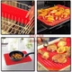 Силиконовый коврик для выпечки в духовке мяса рыбы пиццы гриля 39x27 см антипригарный кухонный кондитерский термостойкий многоразовый противень для запекания выпекания форма с шипами антипригарным покрытием красный - изображение 4