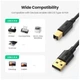 Кабель для принтера USB 2.0 AM/BM 3.0m US135 black Ugreen (10351) (319154) - изображение 5