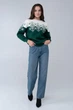 Жіночий зелений новорічний світшот сніжинка XS | 40-42 UKRS-8867 UkrGlamour - изображение 7