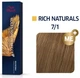 Краска для волос Wella Koleston ME+ 7/1 Средний блондин пепельный 60 мл - изображение 1