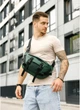 Большая мужская поясная сумка бананка из экокожи SAMBAG Зеленая (2941038721) - изображение 2