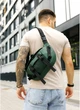 Большая мужская поясная сумка бананка из экокожи SAMBAG Зеленая (2941038721) - изображение 5