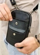 Мужская сумка для телефона из натуральной кожи SAMBAG Черная (2928011319) - изображение 7