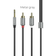Аудиокабель 3.5мм HOCO UPA10 Double lotus rca audio cable to 3.5mm AUX-RCA(тюльпаны) 150см Черный - изображение 2