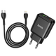Зарядний пристрій для телефону з швидкою зарядкою + кабель Lightning HOCO N5 |USB/Type-C, 20W/3A, QC3/PD| Чорний - зображення 8