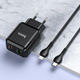 Зарядний пристрій для телефону з швидкою зарядкою + кабель Lightning HOCO N5 |USB/Type-C, 20W/3A, QC3/PD| Чорний - зображення 9