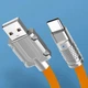 Силиконовый кабель для быстрой зарядки USB / Type C. Оранжевый 1 м - изображение 5
