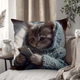 Декоративная подушка "Очаровательный котенок" — мягкий уют и настроение 3D ПРИНТ 45 х 45 см 1328345UA - изображение 1
