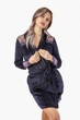 Халат женский велюровый с длинными рукавами Felisiya Lingerie Синий 73-058 S (2000009101010) - изображение 4