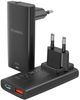 Ładowarka sieciowa CHOETECH 65W GaN USB-C + USB-A Ultra thin Black (PD6011-EU-BK) - obraz 4