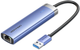 Hub USB Vention USB3.0 USB 3.0x3/RJ45/USB-C Hub Blue Aluminum Alloy (TGFSB) - obraz 1