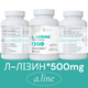 Л-Лизин (L-lysine A-Line) аминокислота при стрессах, частых простудах, A-Line, 90 капсул - изображение 1