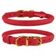 Ошейник для Собак Круглый Кожаный BronzeDog Premium Crazy Красный S 7 мм 23-33 см (002203) - изображение 1