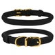 Нашийник для Собак Круглий Шкіряний BronzeDog Premium Crazy Чорний XS 7 мм 18-25 см (002101) - зображення 1