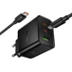 Зарядное устройство с быстрой зарядкой 65W и кабелем Type-C to Type-C HOCO N75 2Type-C + 1USB Черное - изображение 1