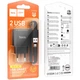 Зарядное устройство для телефона USB / Сетевой адаптер Hoco C141A Smart 2.1A (2USB-A) + кабель USB to Lightning (черный) - изображение 5