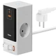 Подовжувач мережі Baseus PSLR000 OS PowerCombo Digital PowerStrip вбудований висувний кабель USB-C, з двома розетками змінного струму і портами USB 65W кабель довжиною 1.5m Glacier White - зображення 1