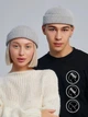 Шапка STD мини-бини с отворотом двойная вязка one size Светло-серая - изображение 12