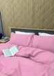 Комплект постільної білизни Страйп-сатин Двоспальний 180х220 з простирадлом на резинці Рожевий (88-179) - зображення 8
