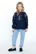 Дитяча лляна вишиванка для дівчинки Folk Moda 122 Темно-синій (7702-213511171) - изображение 1