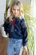 Дитяча лляна вишиванка для дівчинки Folk Moda 122 Темно-синій (7702-213511171) - изображение 4