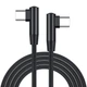 Кабель кутовий для швидкого заряджання телефона USB Type-C — USB Type-C 0.25 м. Зарядний дріт шнур ЮСБ Тайп С SX5 - зображення 1