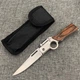 Складной нож с деревянной ручкой, подсветкой и кнопочным замком AKKnife, чехол для хранения - изображение 2