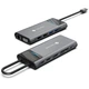 Док-станция NOVOO 12in1 ProUSB C, многопортовая, 4K, HDMI, VGA, Ethernet 1000 Мбит/с, зарядка PD 100 Вт, 3 USB 3.0, слоты SD/TF Th - изображение 1