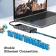 Док-станция NOVOO 12in1 ProUSB C, многопортовая, 4K, HDMI, VGA, Ethernet 1000 Мбит/с, зарядка PD 100 Вт, 3 USB 3.0, слоты SD/TF Th - изображение 7