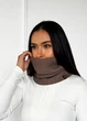 Жіночий зимовий бафф снуд в’язаний Classic Knit INNOE 950642-1 Капучино - изображение 1