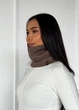 Жіночий зимовий бафф снуд в’язаний Classic Knit INNOE 950642-1 Капучино - изображение 5