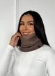 Жіночий зимовий бафф снуд в’язаний Classic Knit INNOE 950642-1 Капучино - изображение 7